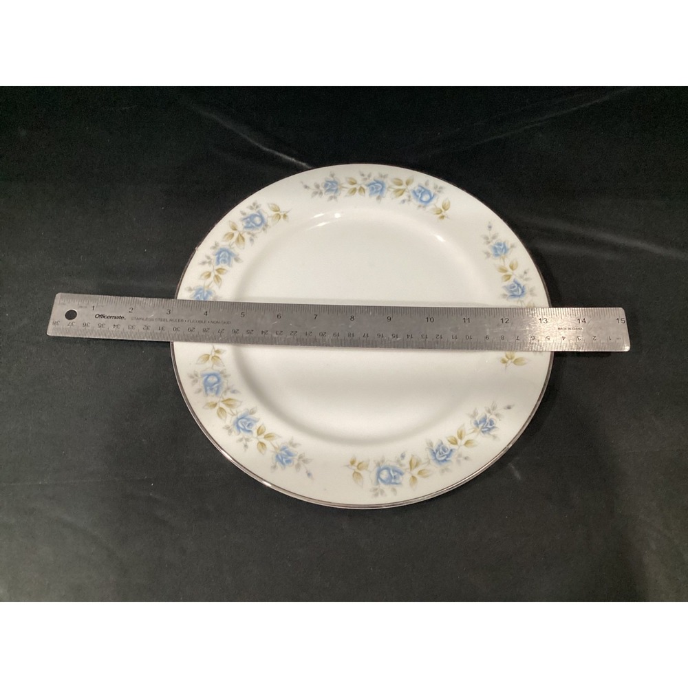 Lennold Rhapsody 1812 Fine China Dinner/Salad Plate & Saucer Blue Floral Japan